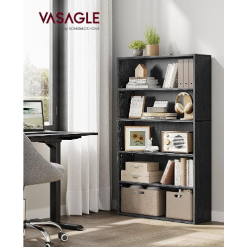 VASAGLE 5-Tier Bookshelf, Storage Organizer, 9.4 x 31.5 x 52.5 Inches Particleboard and MDF