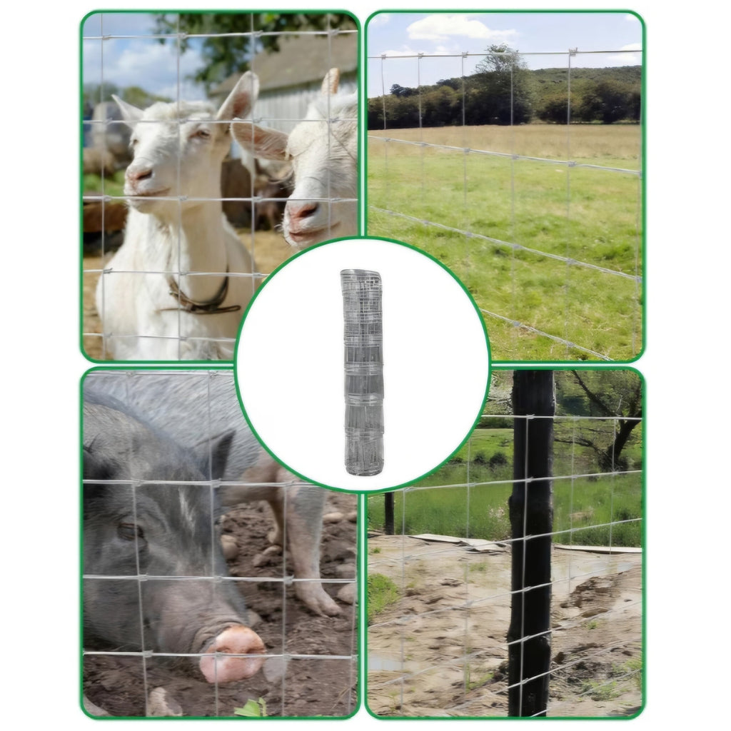 Cattle Fence 4Ft x 328, 13 Gauge Galvanized Wire Fencing, Hinge Knot Woven Wire Fence