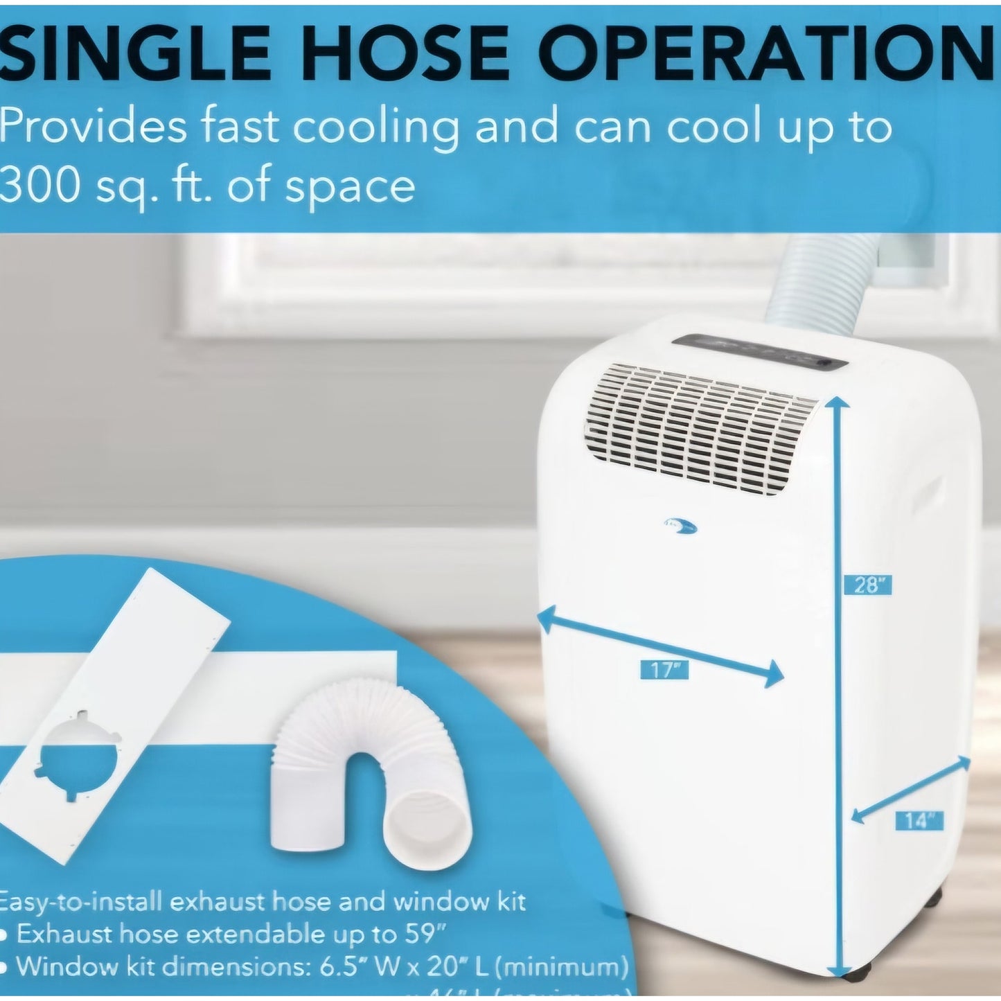Whynter ARC-101CW Cool Size 10,000 BTU (5,200 BTU SACC) Portable Air Conditioner