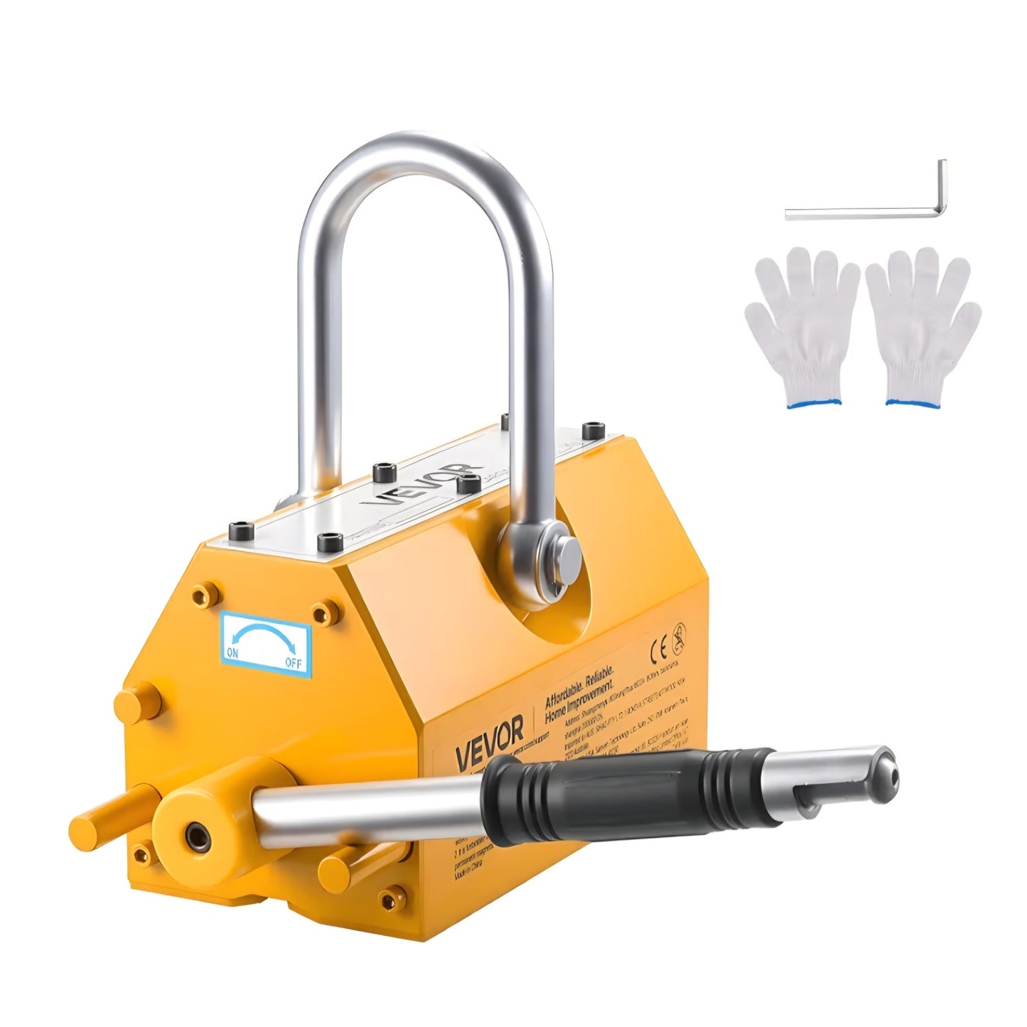 VEVOR Permanent Magnetic Lifter, 2200 lbs Pulling Capacity, Heavy Duty N42