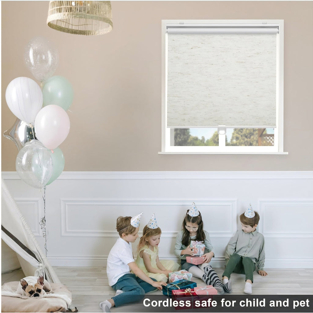 Blackout Roller Shades Blinds Cordless for Windows Pull Down Room Darkening Door Blinds