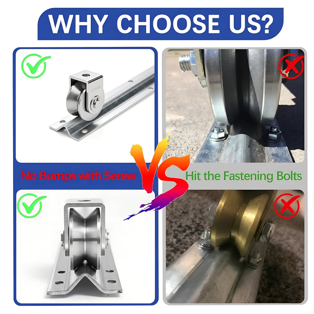 16Ft Heavy Duty Inverted V-Track(4FT×4),for 1" Od V-Groove Rollers for Sliding Gate Systems