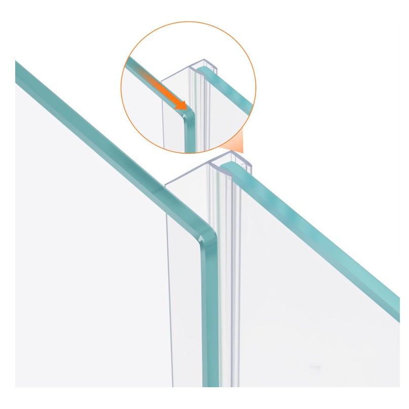 78" Sliding Shower Door Side Seal Strip for 3/8" Glass,w/ 3/5" Flip (1X78")