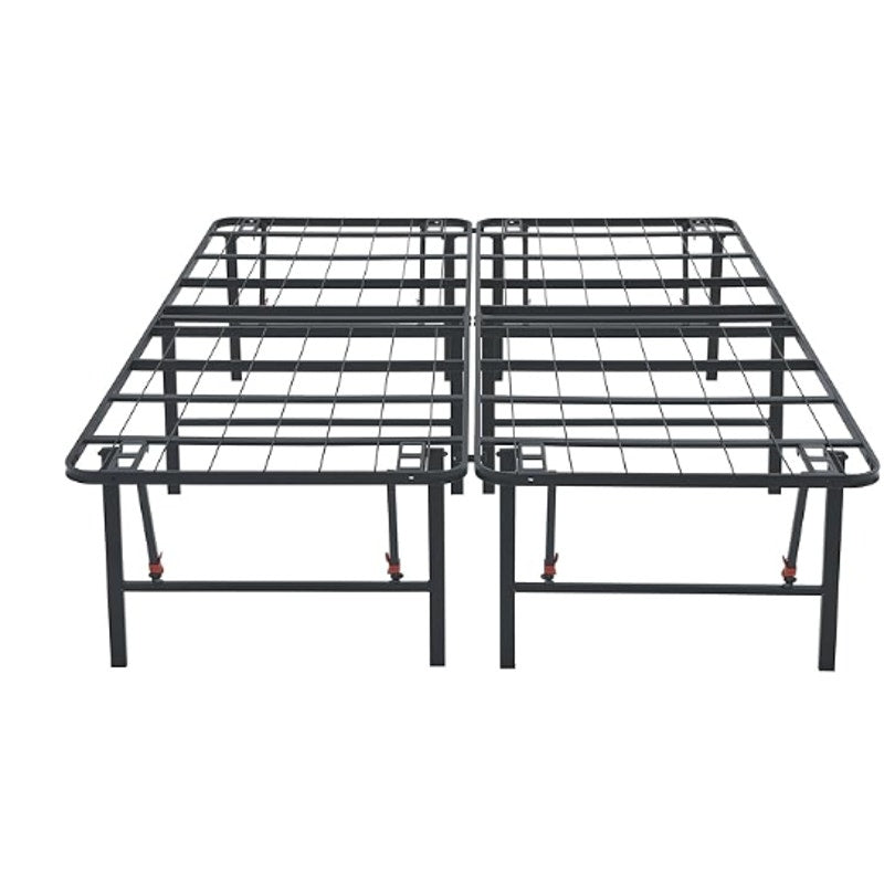 Queen Foldable Metal Platform Bed Frame with Storage, Sturdy Steel