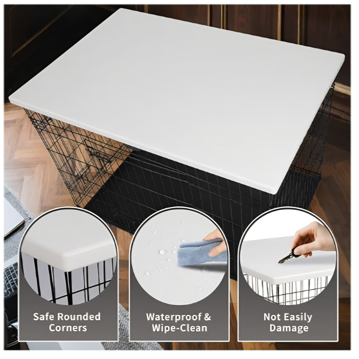 Rockever 44 Inch Dog Crate Topper Countertop for 42 Inch Dog Cage, Dog Crate Cover