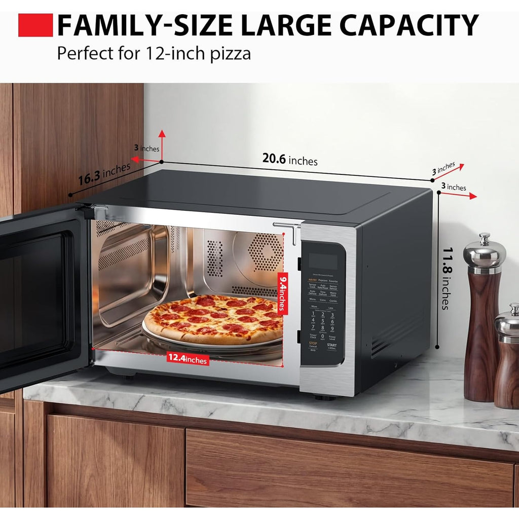 Toshiba Air Fryer Combo 4-in-1 Countertop Microwave Oven, Smart Sensor, Convection, Mute Function.