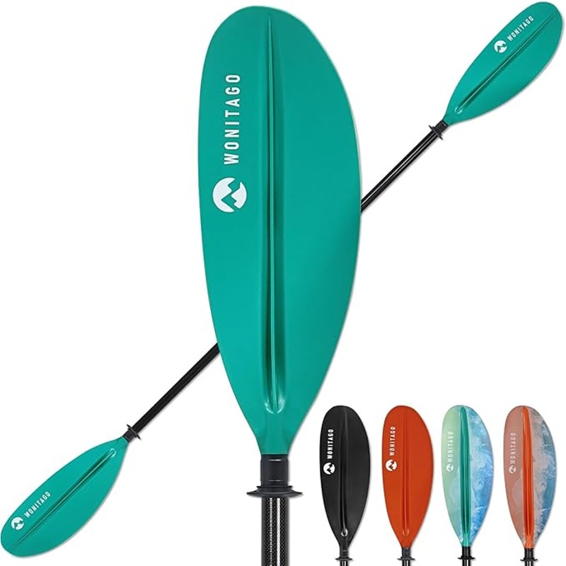 Kayak Paddle Premium Carbon Fiber Paddle, Reinforced PP + Fiberglass Blade, 240-260 cm/94-102 Inches