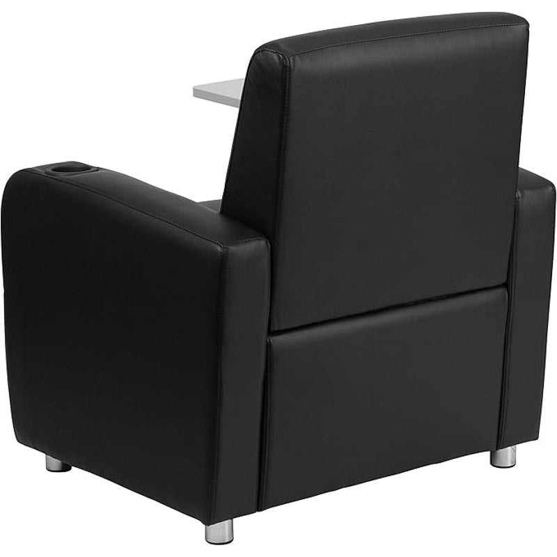 Flash Furniture George LeatherSoft Guest Chair with Tablet Arm & Cup Holder, Black, 27"Dx31"Wx35"H