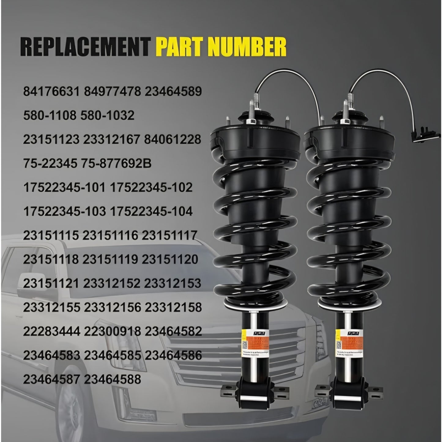 Front & Rear Shocks Struts w/Magnetic Fit for Cadillac Escalade Chevy Tahoe Suburban Silverado
