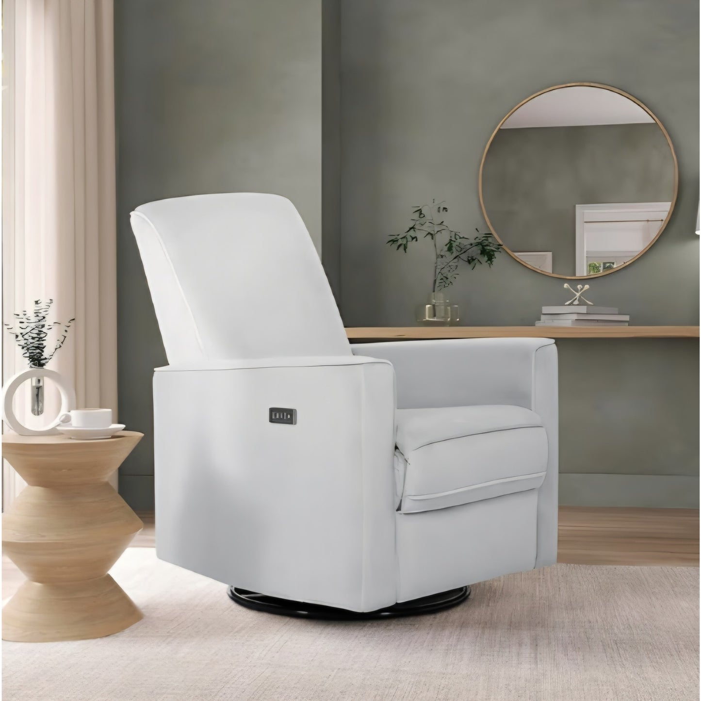 Power Glider Recliner with USB Charging – Rocking & 275° Swivel with Smooth Glide