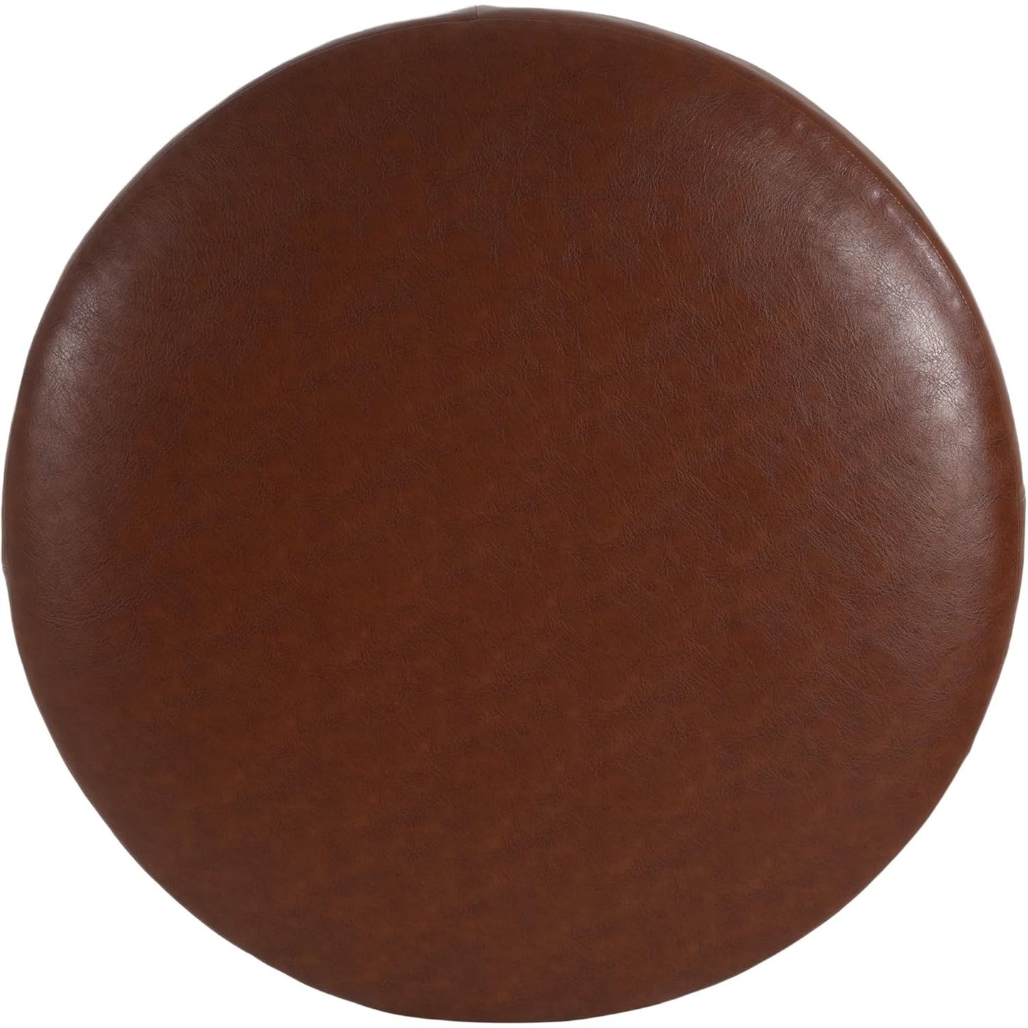 Christopher Knight Home GAVI 30" Ottoman Foot Stool, Faux Leather Pouf Footstool Seat, Brown