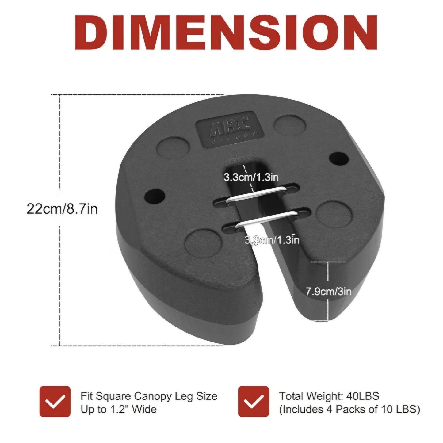ABCCANOPY 40LBS Easy Canopy Weights with Lock Design No Sliding