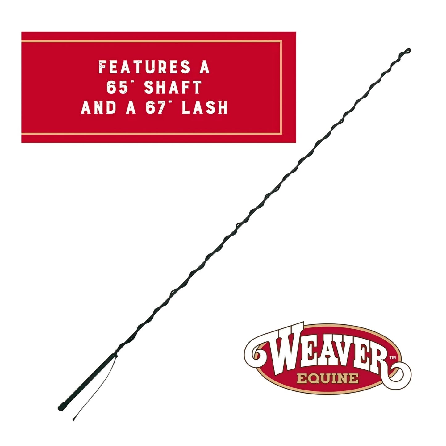 Weaver EquineWeaver Leather Stock Whip with Rubber Handle and 10" Popper, Red/White