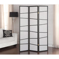 Roundhill Furniture 3-Panel Screen Room Divider, Black