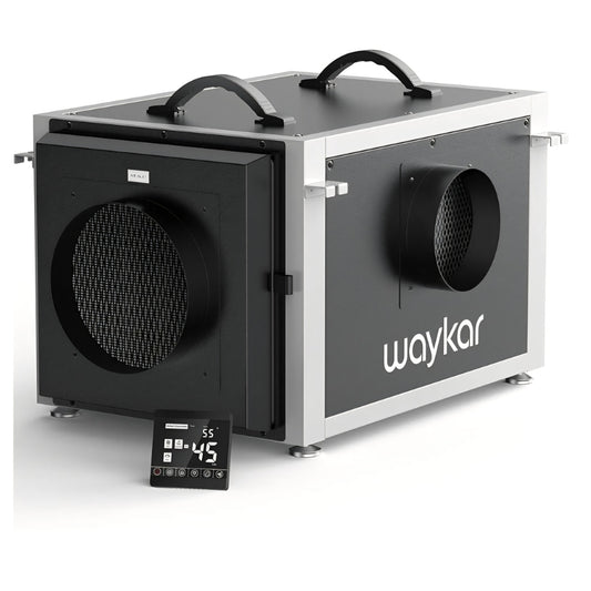 Waykar 158 Pints Crawl Space Dehumidifier with Remote Control up to 6,500 sq. ft., Dual Duct HVAC