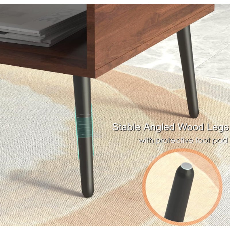 HAIOOU Mid Century Modern Coffee Table with Storage for Living Room