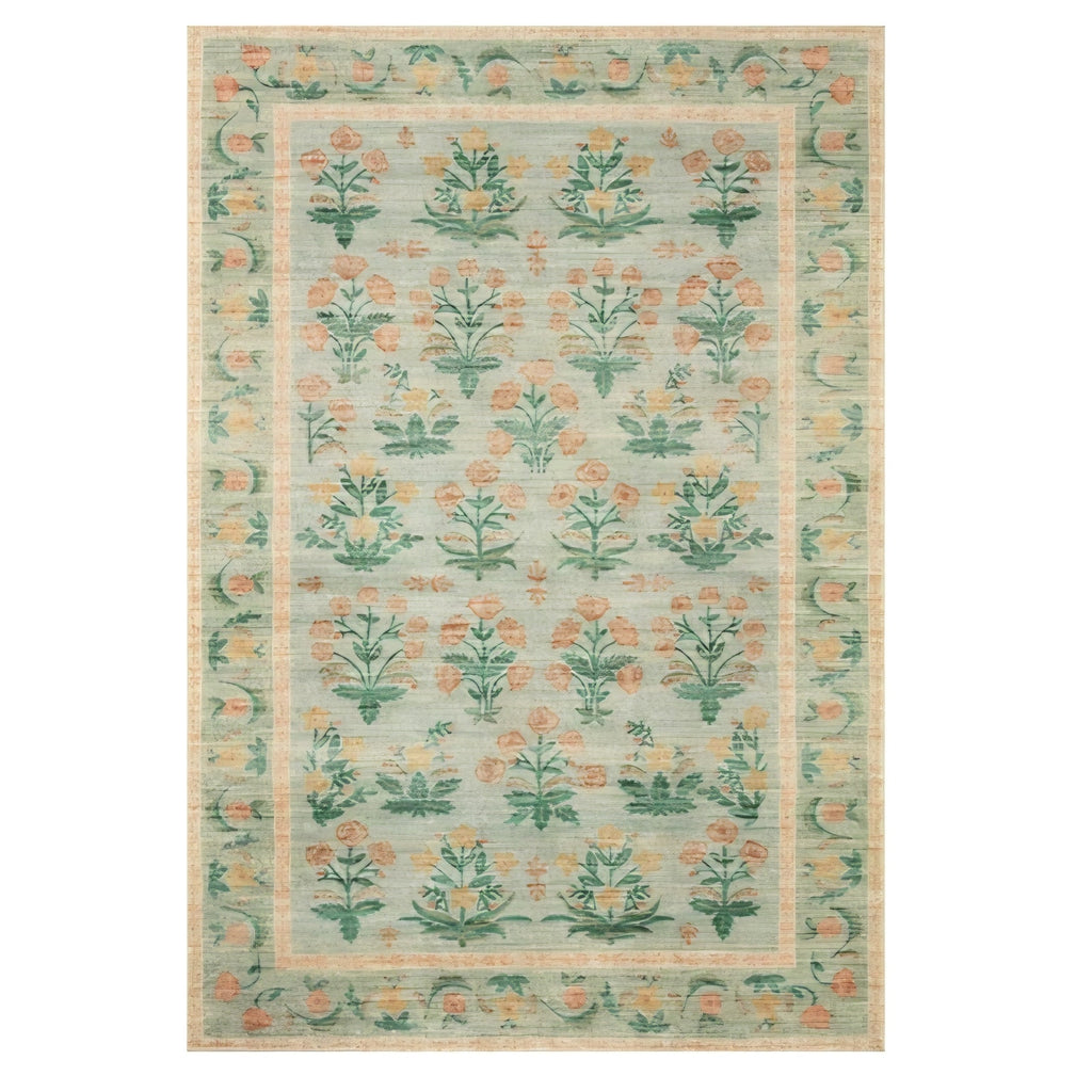 Loloi Rifle Paper Co. Eden Collection EDE-01 Mughal Rose Moss 8'-6" x 11'-6" Area Rug feat