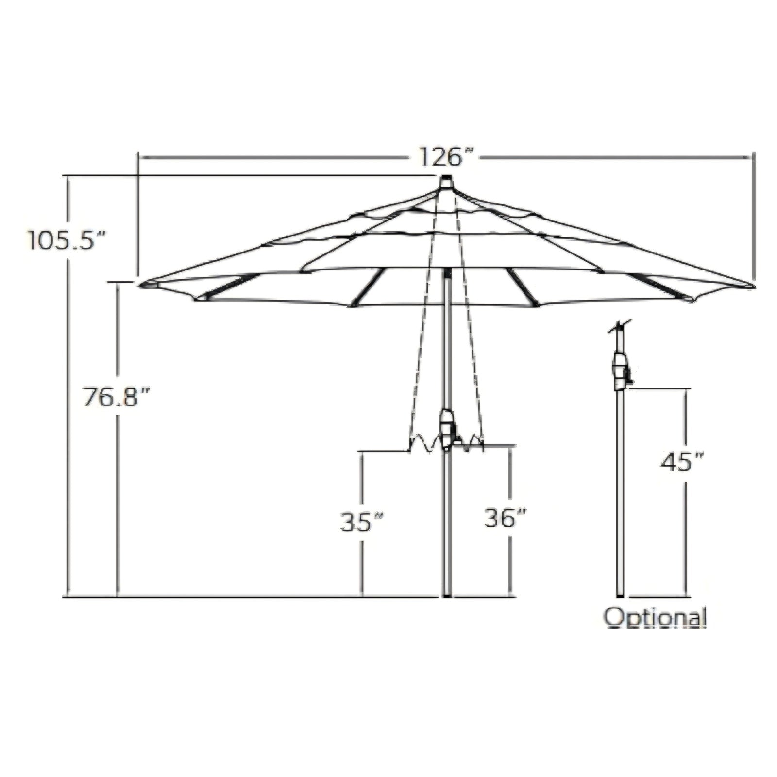 Treasure Garden 11-Foot (Model 812) Deluxe Auto-Tilt Market Umbrella with Bronze Frame and Sunbrella Fabric: Forest Green with Double Wind Vent (Includes 3 Year Extended Frame Warrantee)