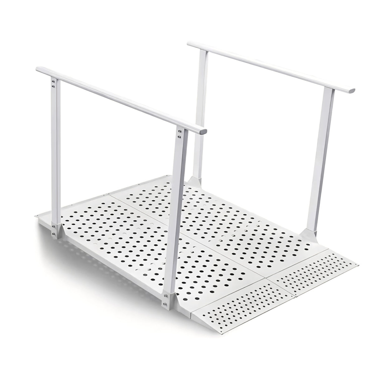 Folding Ramp with Handrails for 5-12" Rise, Heavy Duty Ramp with Adjustable Flap