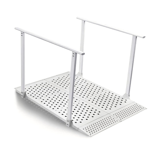 Folding Ramp with Handrails for 5-12" Rise, Heavy Duty Ramp with Adjustable Flap