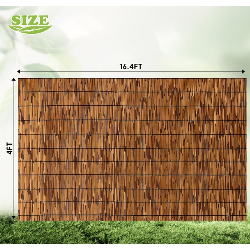 FENRUNXU Natural Bamboo Reed Fencing – 4FT x 16.4FT – Set of 2 Rolls