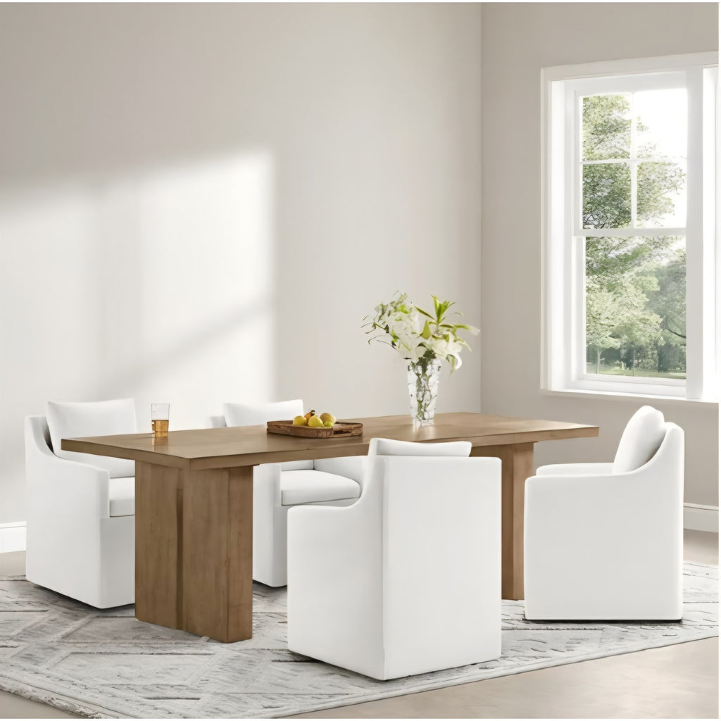 Dining Chairs Set of 4, Modern Dining Room Chairs with Casters & Washable Cover