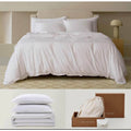 Double Stitch Cotton Tencel Duvet Cover - Queen Size Comforter Cover, Luxury & Soft Eucalyptus Lyoce
