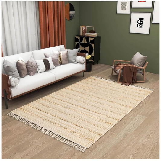 6x9 Ft Jute Natural Area Rug, Hand Woven Rug for Living Rooms, Kitchen, Bedroom & Dinings Premium Qu