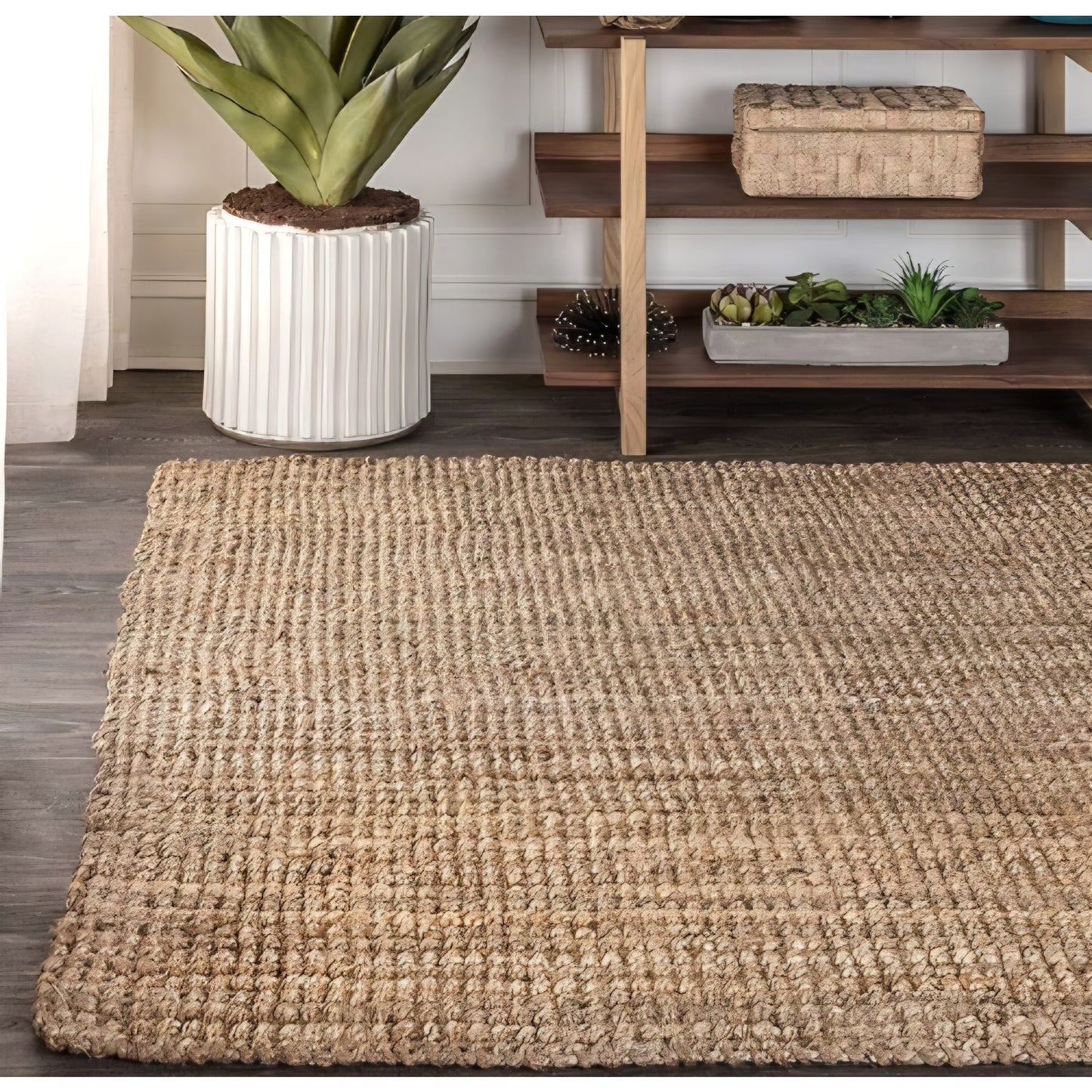 Area rug JONATHAN Y Pata Hand Woven Chunky Jute Natural Indoor Area Rug, 10x14,