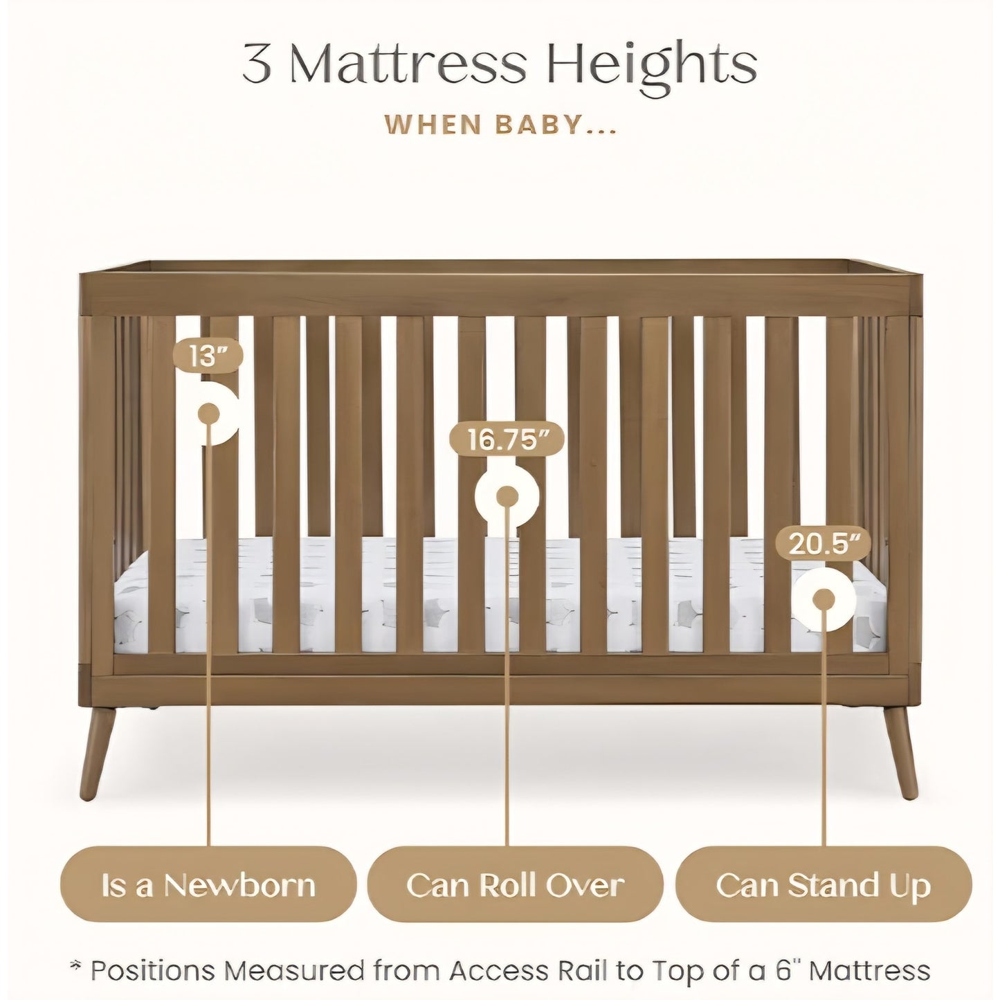 Delta Children Essex 4-in-1 Convertible Crib - Greenguard Gold Certified, Chestnut