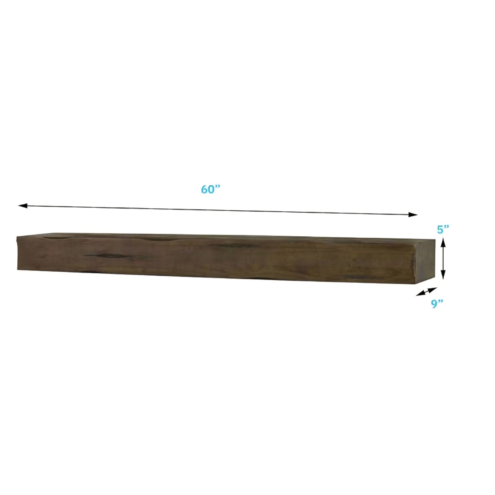 Breckenridge 60” Fireplace Mantel Shelf with Corbels – Rustic Floating Mantel Shelf for Over Firepl