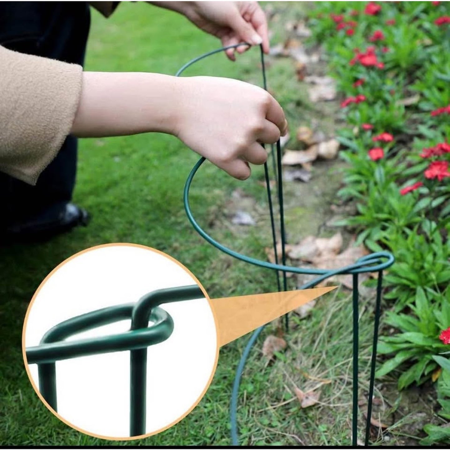 TCBWFY 20 Pack Plant Supports Stakes for Large Heavy Plants, 16"Hx10"D Peony Supports,Heavy Duty 4mm