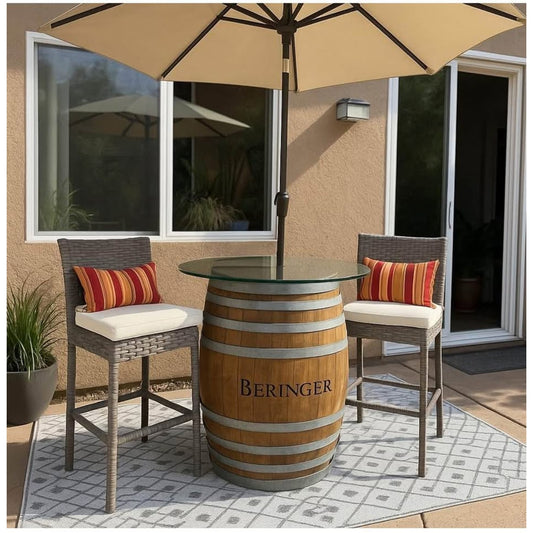 Audio-Visual Direct Tempered Glass Table Top with Rounded Edge (42" with 1 5/8 Center Hole)
