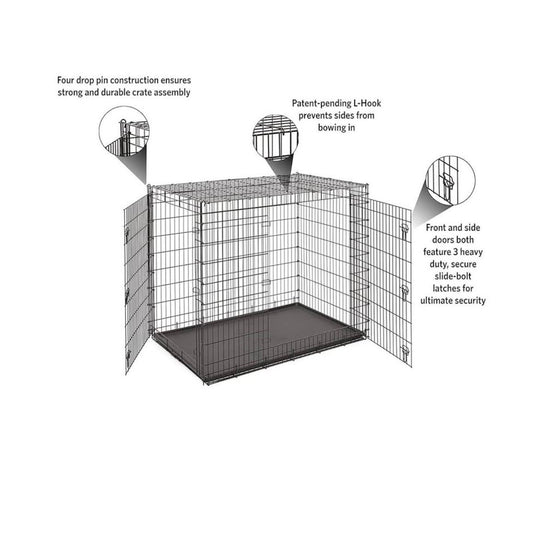 Midwest Homes for Pets Ginormous Double Door 54-Inch Dog Crate for XXL Dogs Breeds; Great Dane, Mast