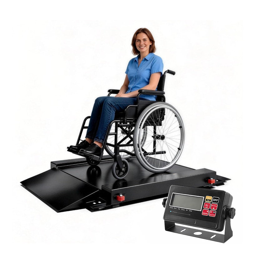 Wheelchair Scale with Dual Detachable Extended Ramp for Home Use Medical Portable