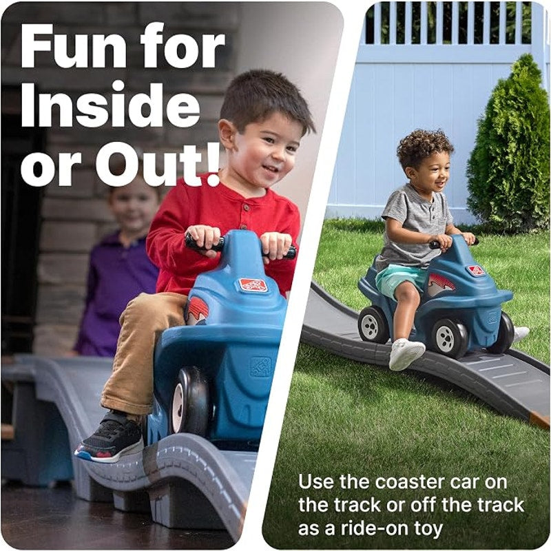 Step2 Up & Down Roller Coaster Kids Ride On Toy, Push Car,  for Toddlers 2-5 Years Old, Gray & Blue