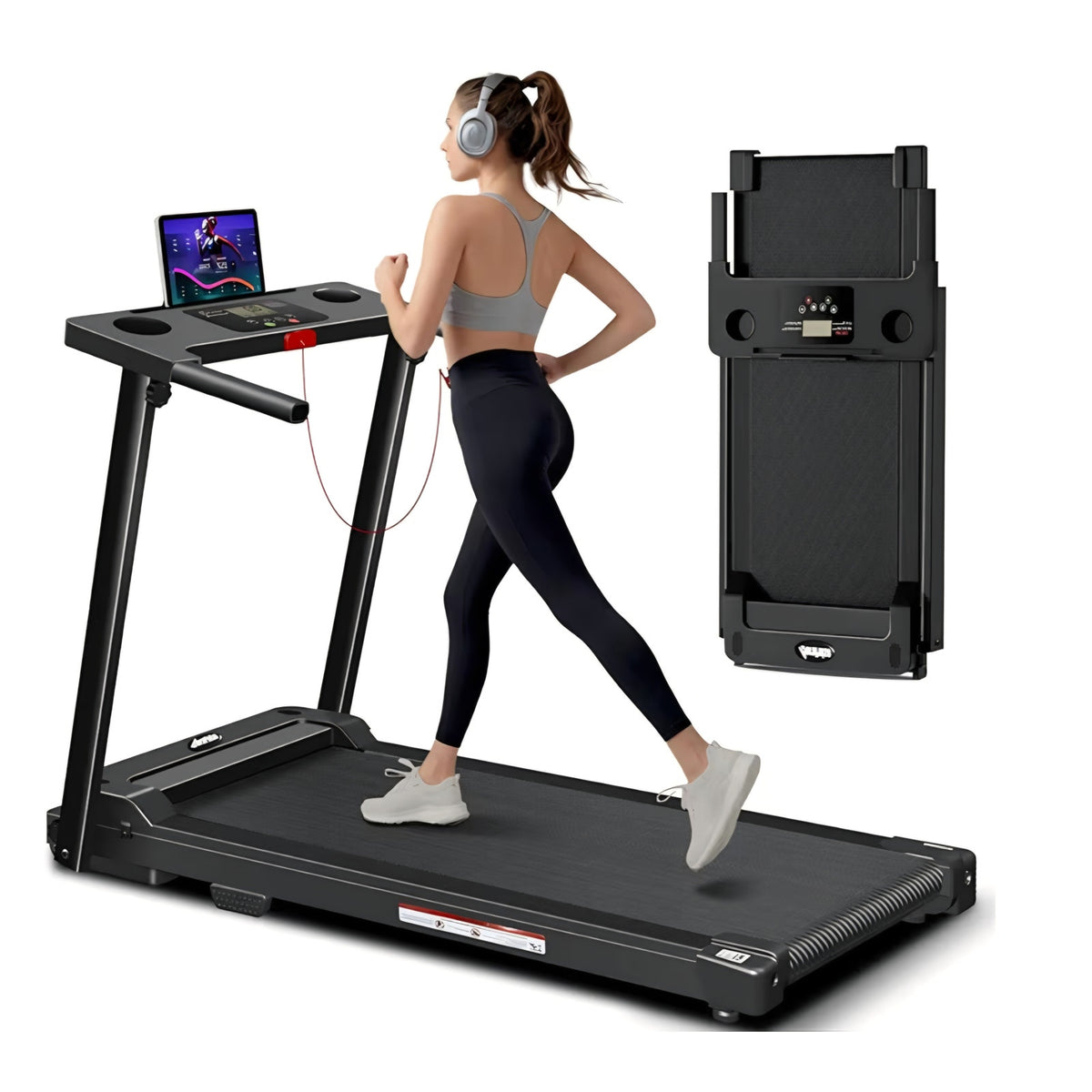 AoraPulse Portable Foldable for Home, Small Folding Treadmill for Home Office with 300 LBS Capacity