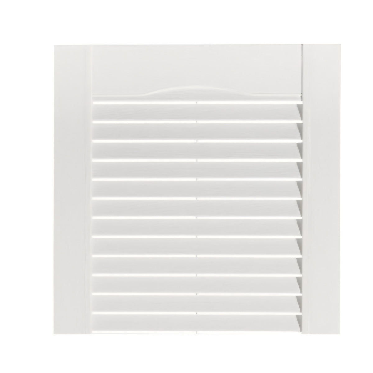 Exterior Solutions Standard Louver Exterior Vinyl Window Shutters, White (Pair), 15 Inch x 55 Inch