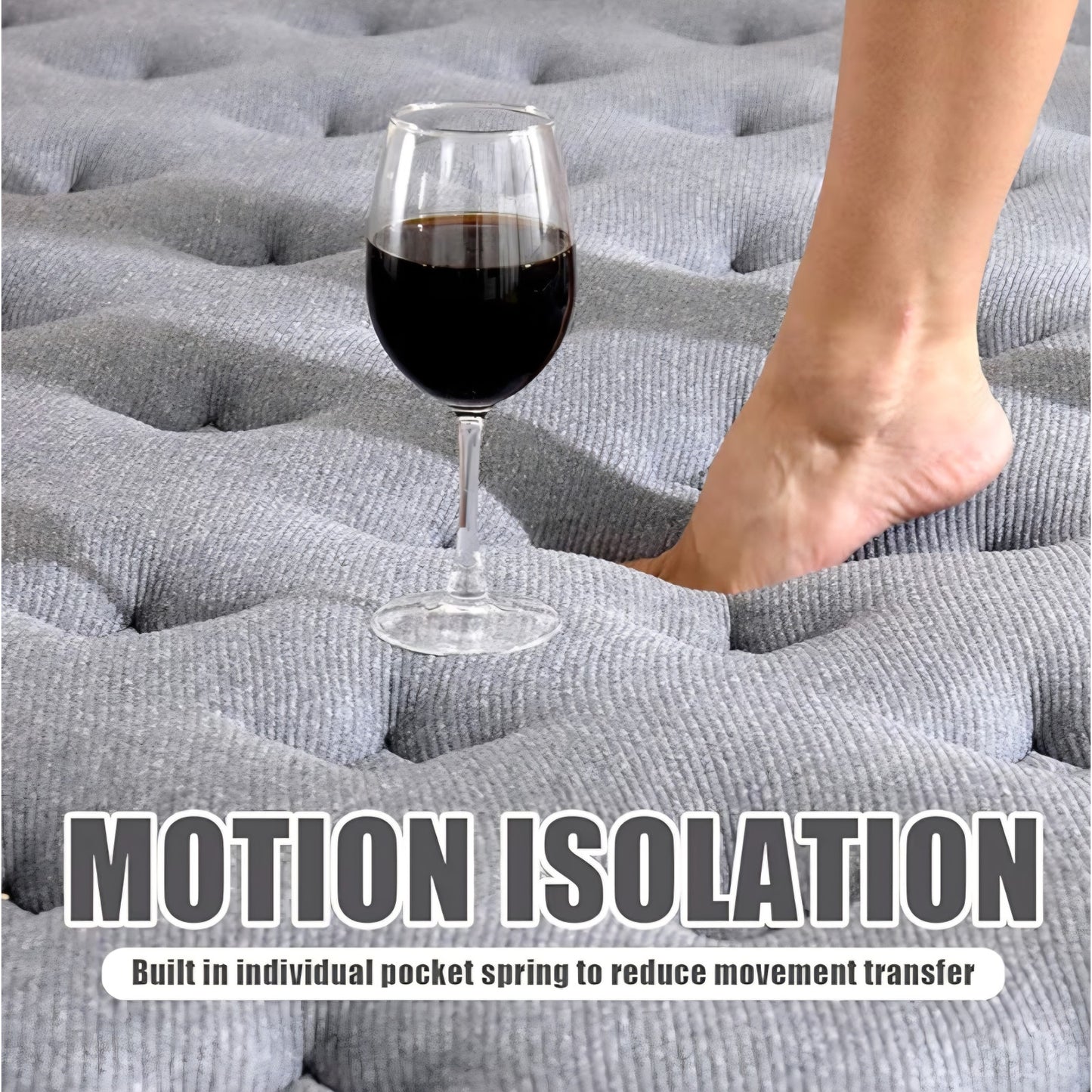Vantoo King Mattress, 12 Inch Hybrid Memory Foam Mattress in a Box with Upgrade Pocket Springs,