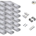 hunhun 20-Pack 6.6ft/ 2Meter U Shape LED Al. Channel System, Milky Cover, End Caps & Mounting Clips