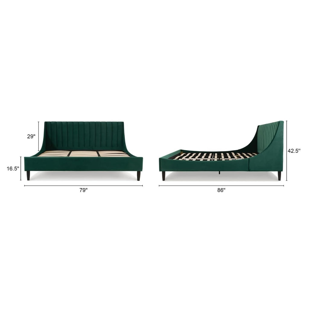 King bed frame Jennifer Taylor Home Aspen Vertical Tufted Modern Headboard Platform Bed Set