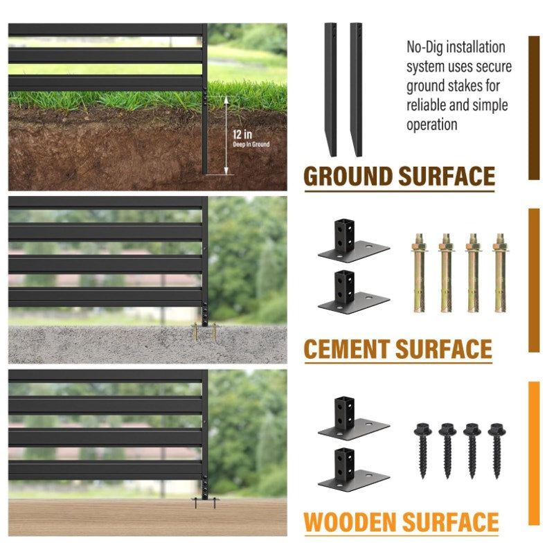 3Panels 48"W x 48"H Air Conditioner Fence Screen Outside Privacy Unit Metal Privacy Fence