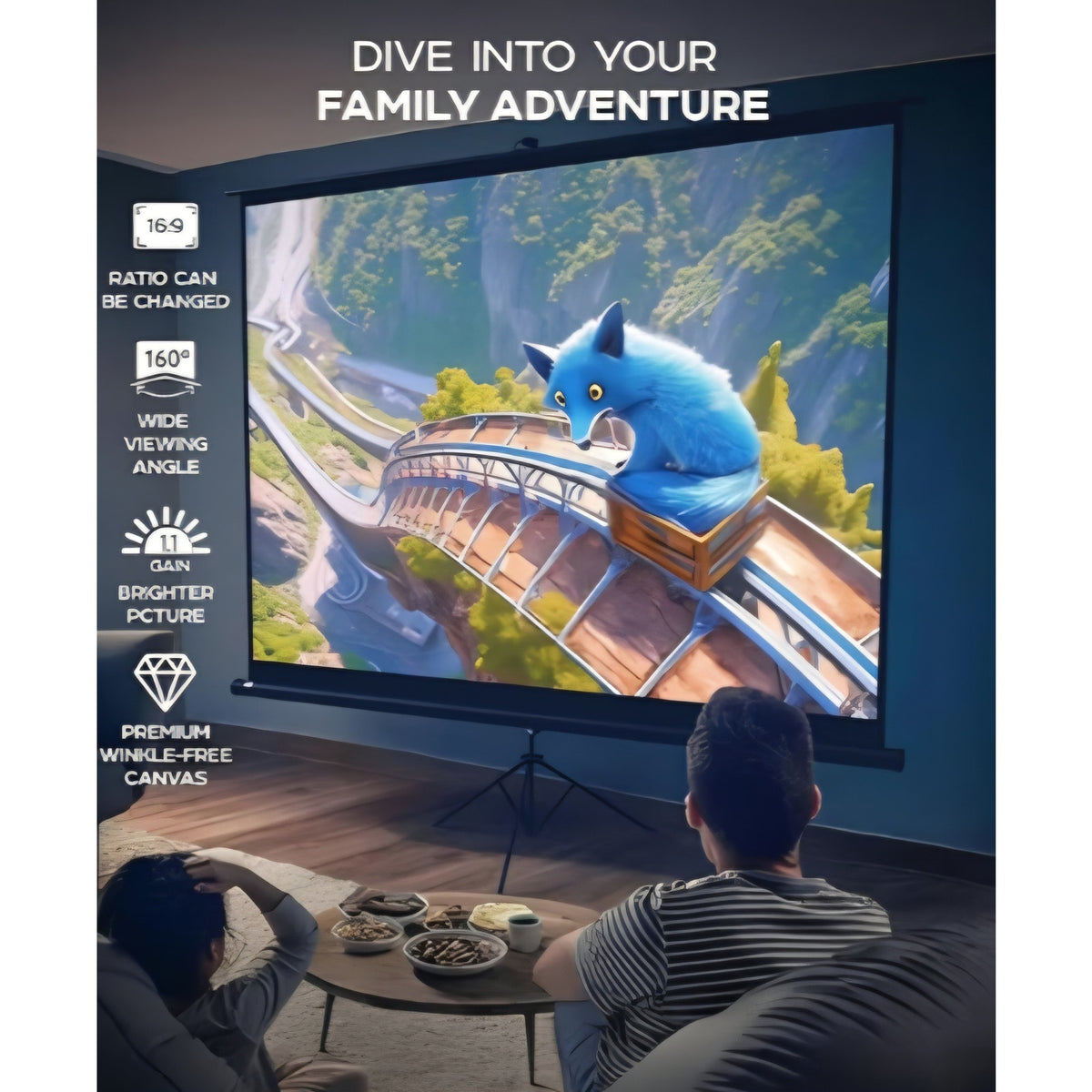 PropVue Projector Screen with Stand 120 inch - Indoor and Outdoor