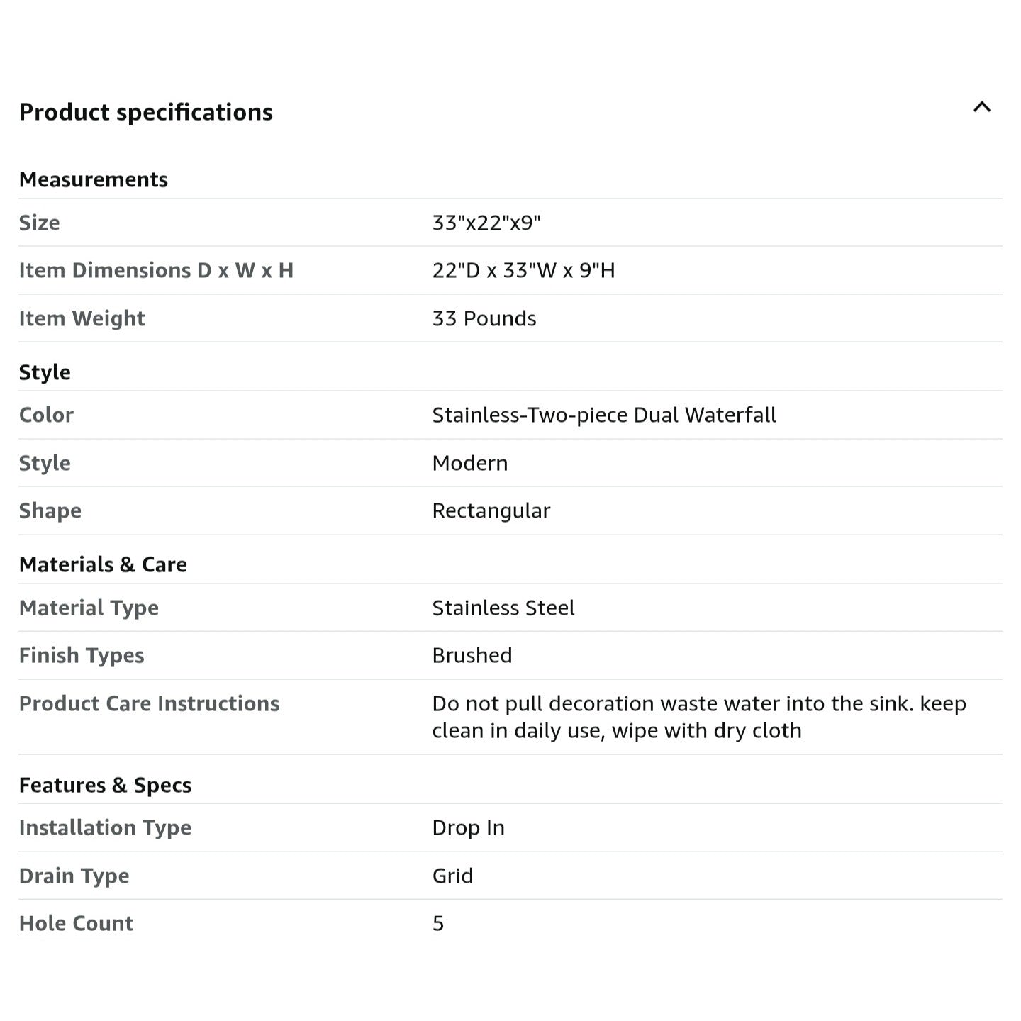 33 Inch Luxury Waterfall Kitchen Sink - Drop In Smart Kitchen Sink 33x22 Multifunctional Workstatio