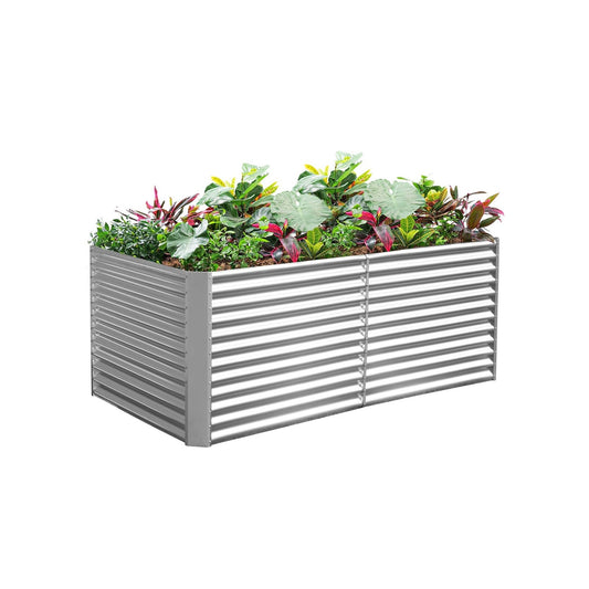 2x Land Guard 8x4x3ft Rectangular Galvanized Raised Garden