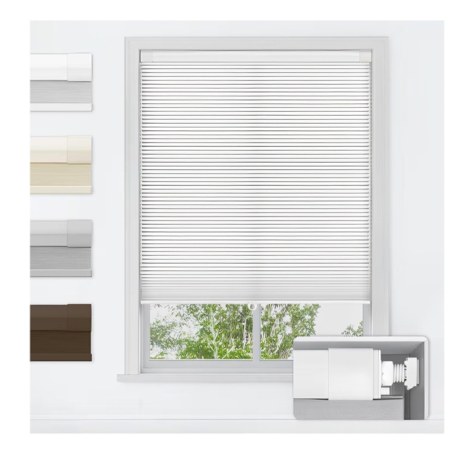 LazBlinds No Tools No Drill Cordless Cellular Shades 46" W x 48" H, White