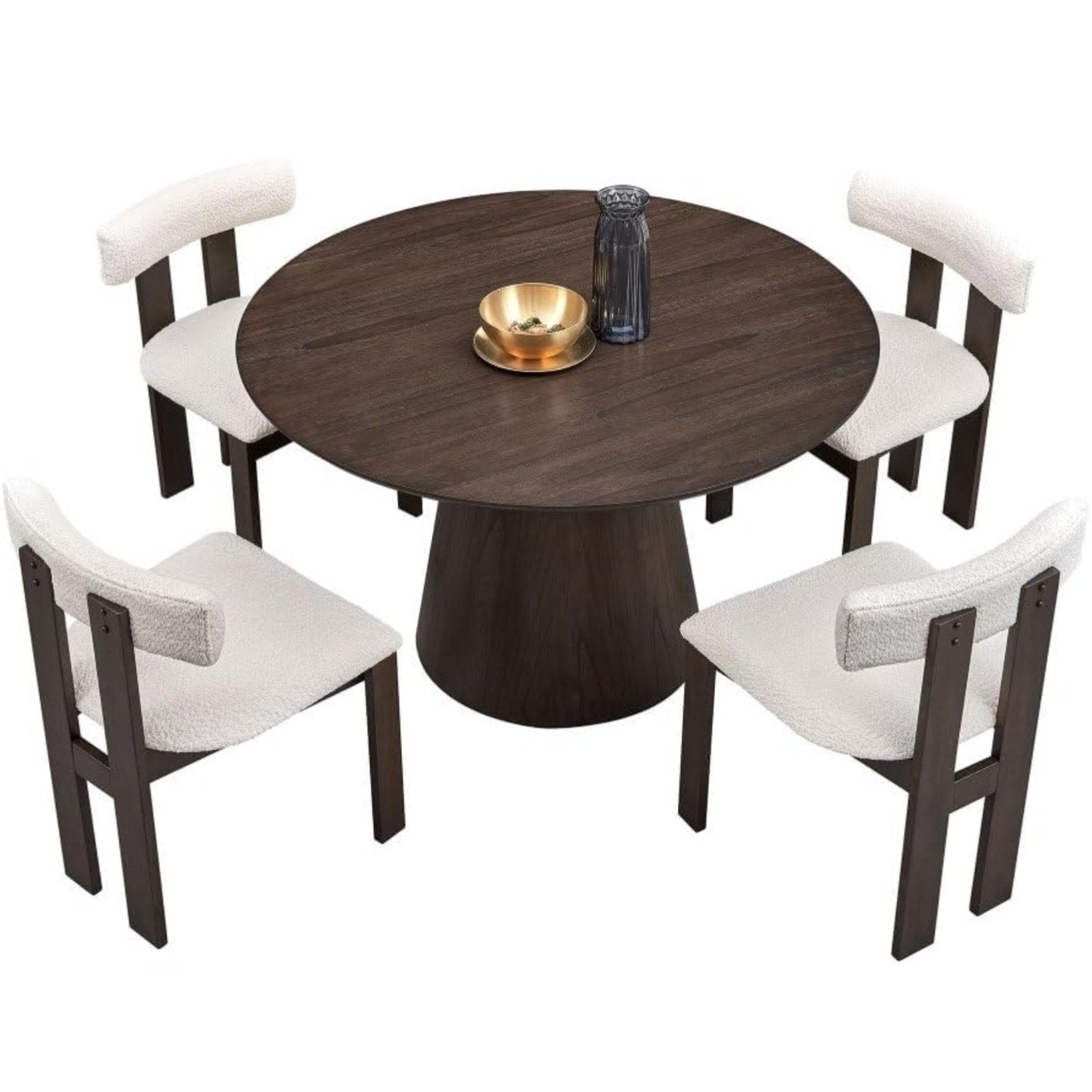 Round Modern Style MDF Wood Dining Table for Kitchen, Living Room, Cafe, Stylish Leisure Desk