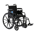 Medline 20” Foldable K4 Wheelchair with Swing-Back Desk-Length Arms & Swing-Away Footrests, 300 lbs