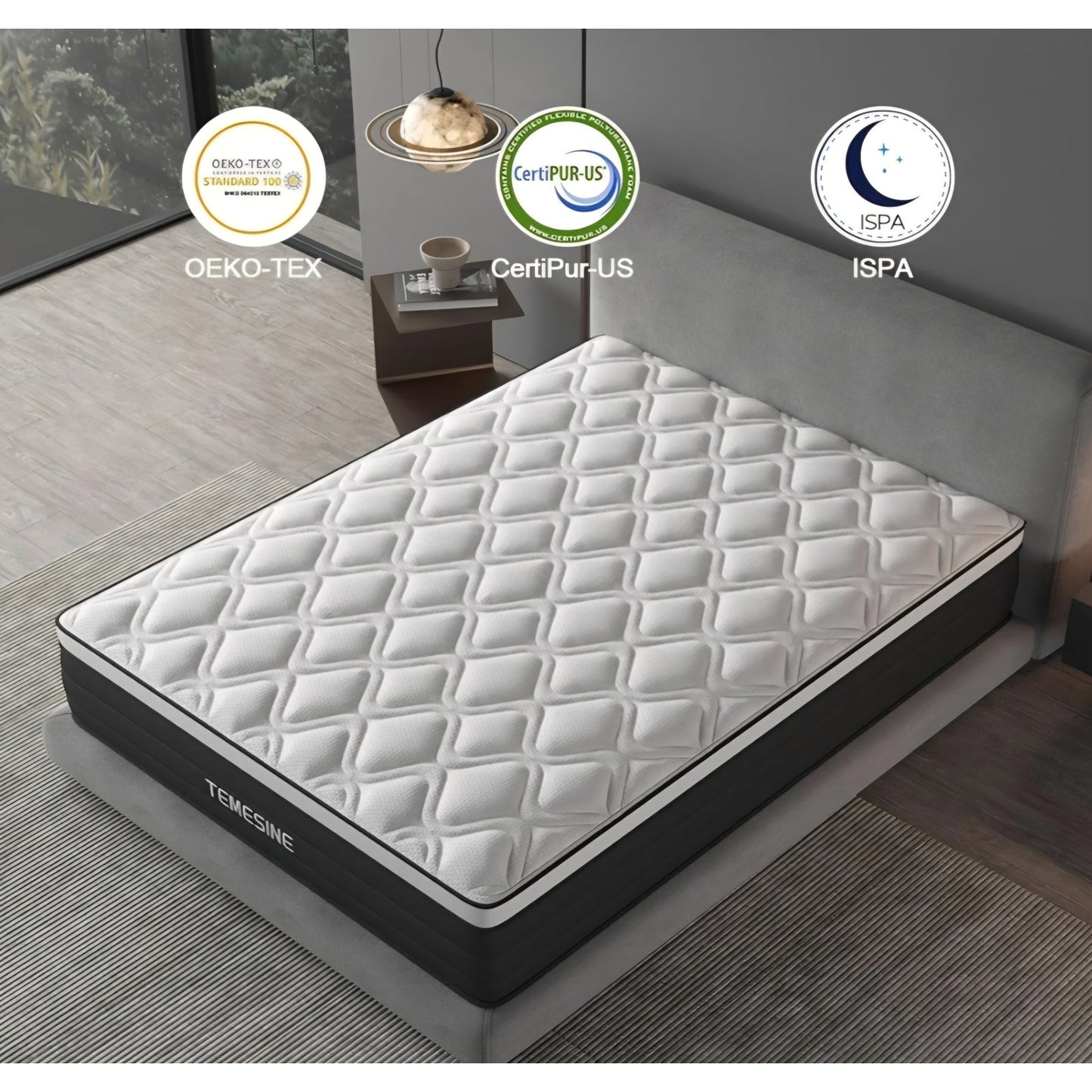 Full Size Mattress, 12 Inch Hybrid Mattress in a Box with Individual Pocket Spring, Gel Memory Foam