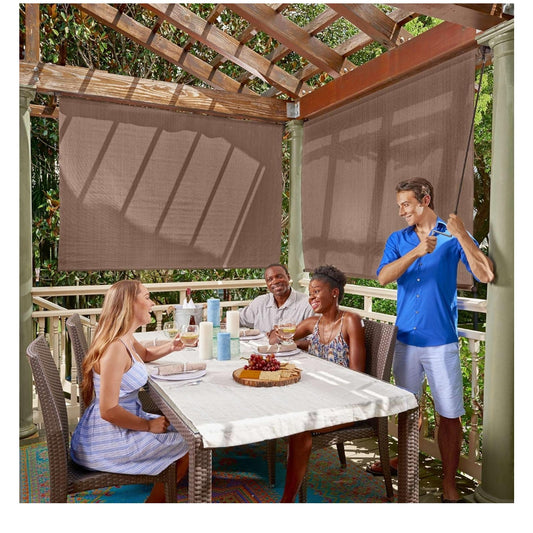Coolaroo Outdoor Cordless Sun Blocking Roller Shade 6”Lx 8”W